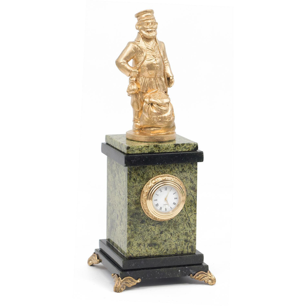 Часы "Купец" змеевик 105х105х270 мм 1600 гр. R117532
