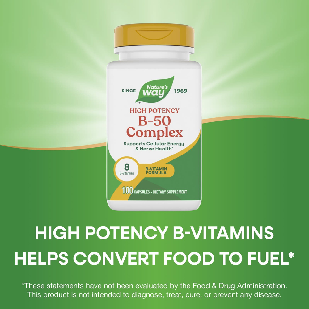 Nature's Way, комплекс витаминов B-50, 100 капсул