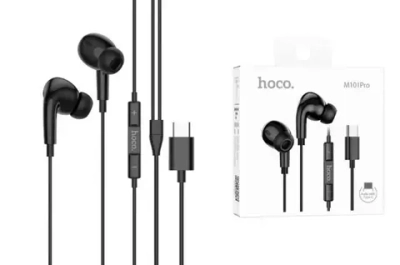 Гарнитура HOCO M101 Pro, вакуумные, разъем Type-C, кабель 1.2 м чёрный
