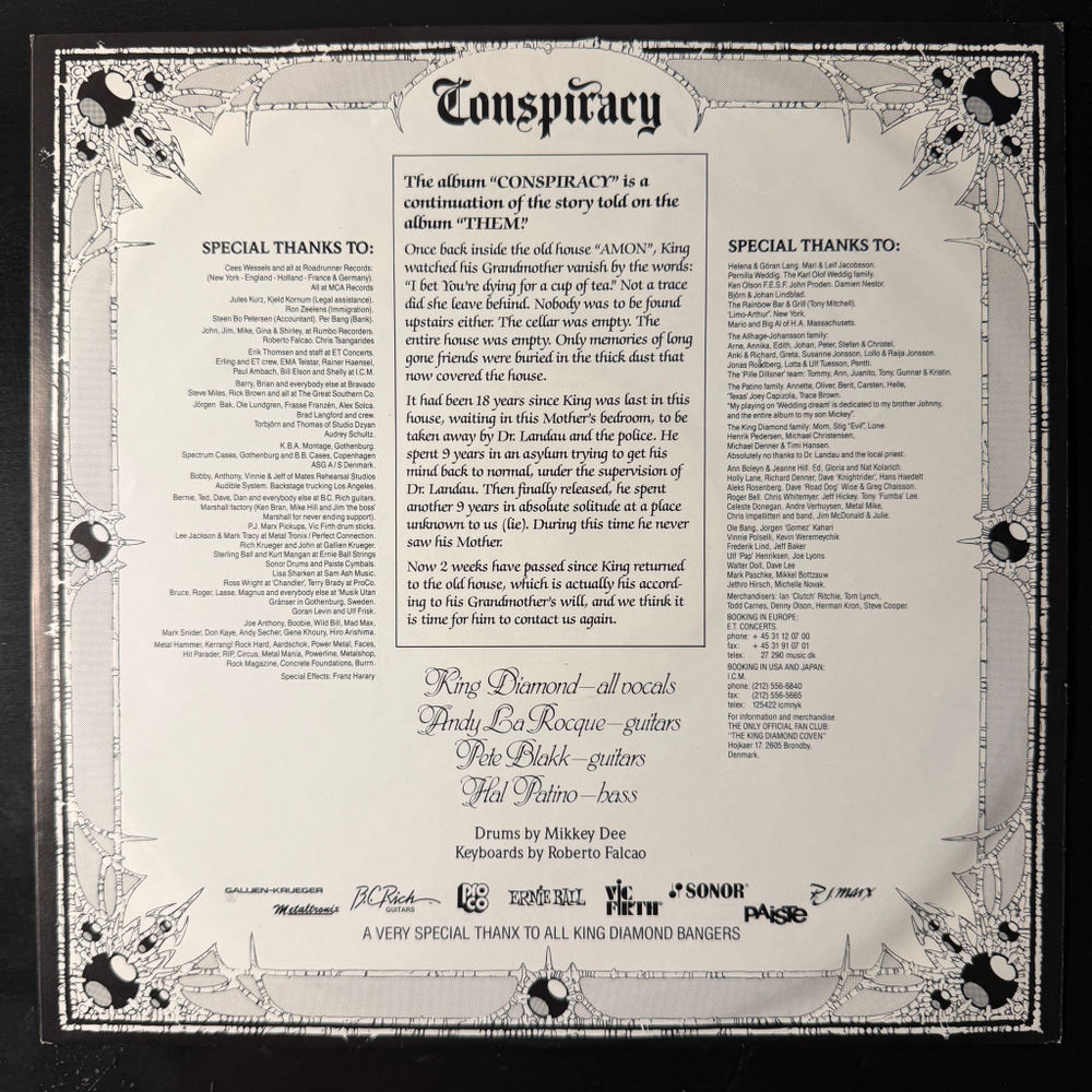 King Diamond ‎– Conspiracy (Голландия 1989г.)