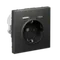 Розетка с USB A+C с заземлением и защитными шторками Systeme Electric ArtGallery Базальт GAL001432