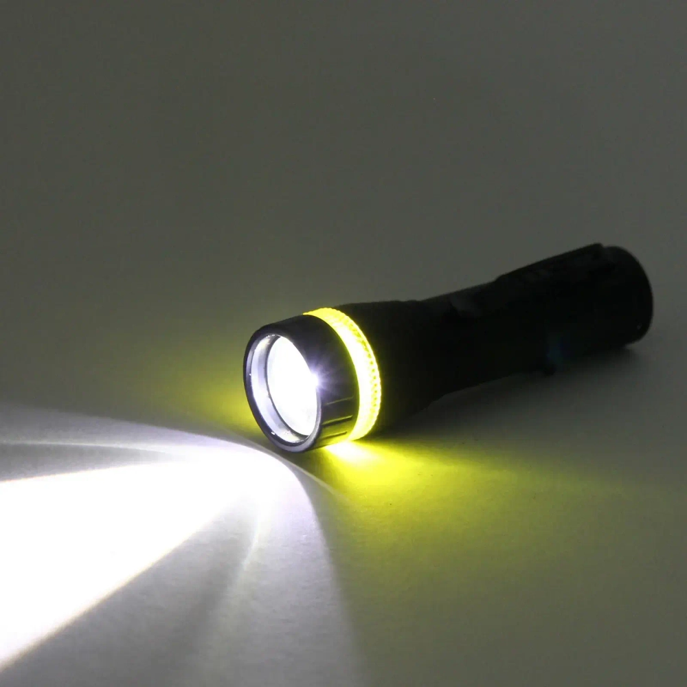 Фонарь ручной 3 режима 1LED+COB Zoom, аккумуляторная батарея 400mAh USB W501