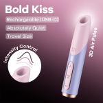 Вакуумный стимулятор клитора Bold Kiss (Цвет: фиолетовый с розовым)