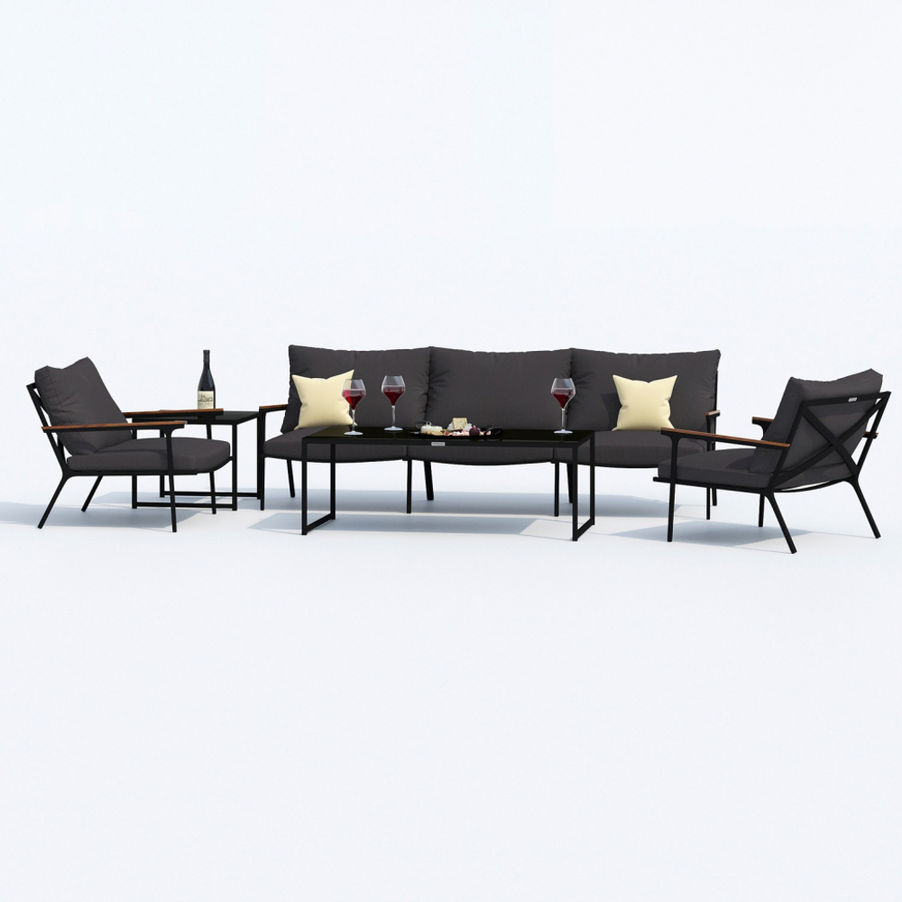 Лаунж зона Ideal Patio ФЕСТА антрацит с трехместным диваном