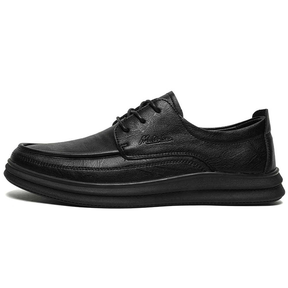 Mulinsen Cow Split Leather Casual Leather Shoes Men"s Black