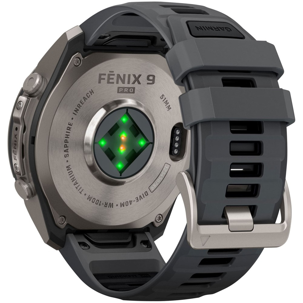 Garmin Fenix 9 Pro — 51 мм AMOLED Titanium Graphite / Black