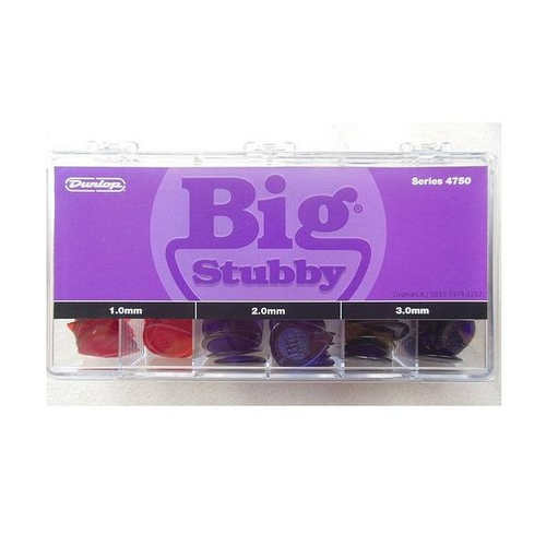 Dunlop 4750 Stubby Big Display коробка с медиаторами, 1.0, 2.0, 3.0 мм по 48 шт, 144 шт