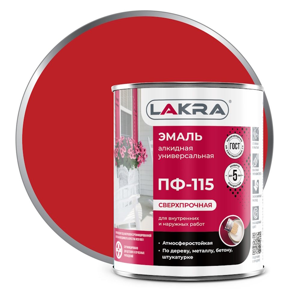 Эмаль ПФ-115 красная 2,8кг (Лакра) Эмаль ПФ-115 красная 2,8кг (Лакра)