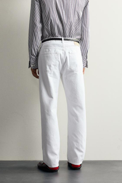 ZARA X AARON LEVIN ДЖИНСЫ STRAIGHT FIT, БЕЛЫЙ