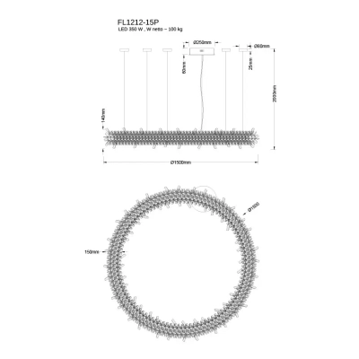 Подвесная люстра Augusto FL1212-15P, LED