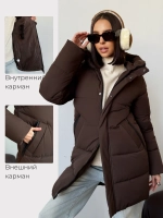 Куртка зимняя удлиненная с капюшоном