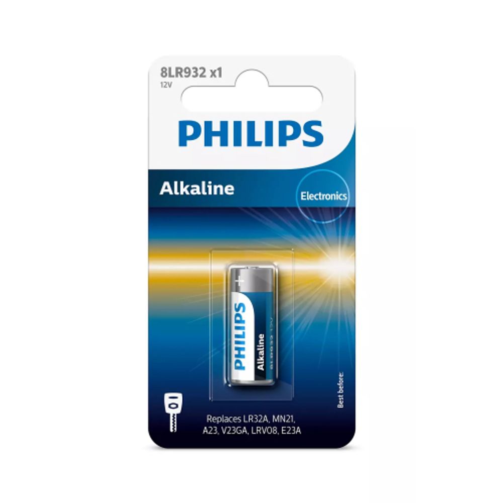 Батарейки Philips 8LR932/51 алкалиновые 12v 1 шт. MN21-1BL (1/20/200/16800) | Батарейки Щелочные (Алкалиновые)