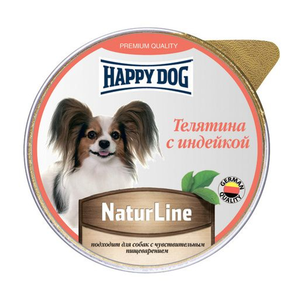 Паштет Happy Dog Хеппи Дог для собак мелких пород с телятиной и индейкой 125 г