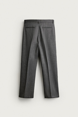 ZARA КОСТЮМНЫЕ БРЮКИ RELAXED FIT ИЗ 100% ШЕРСТИ, АНТРАЦИТОВО-СЕРЫЙ