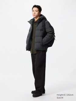 UNIQLO Бесшовная пуховая парка, темно-серый