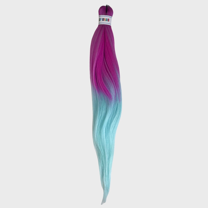 Канекалон M01 Easy Braid (искусственные волосы) 3 цветный: фиолетовый/мятный/светло-мятный