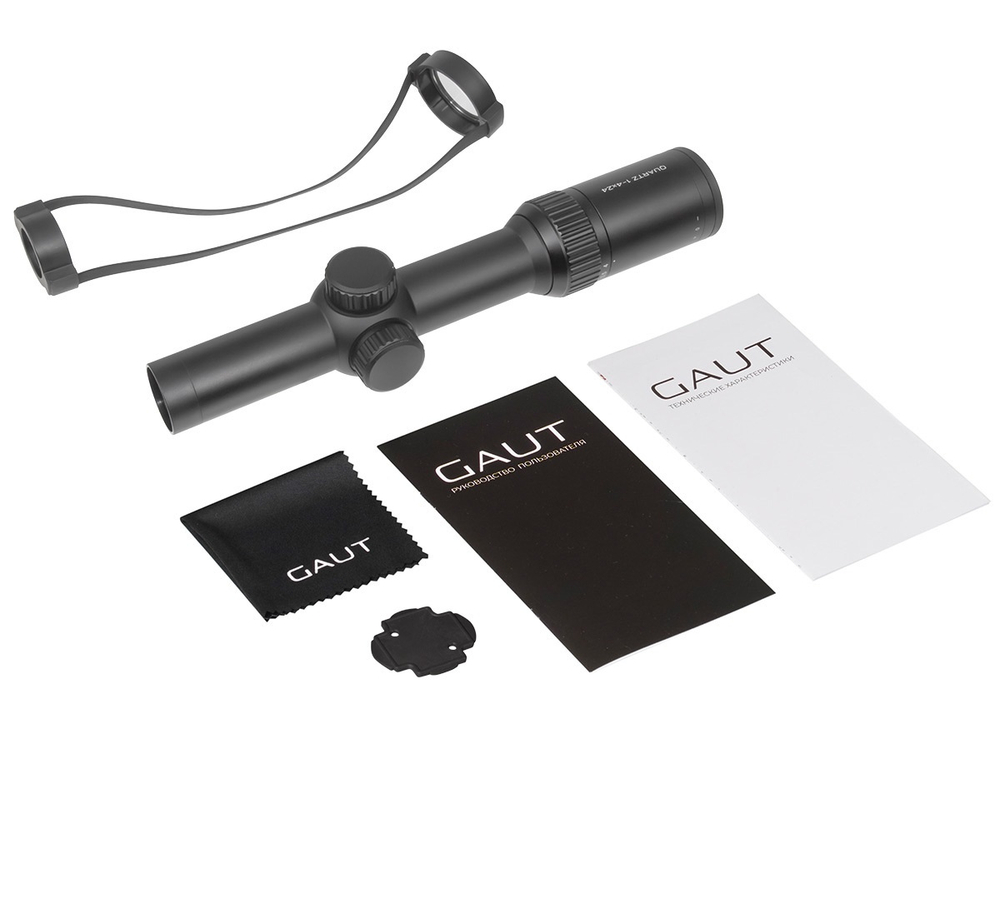Оптический прицел Gaut Quartz 1-4x24, сетка 65, SFP, без подсветки, D-30мм