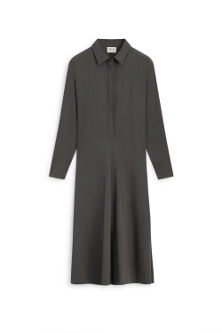 Massimo Dutti Платье-рубашка из смесовой шерсти, свободного кроя - Limited Edition, серый