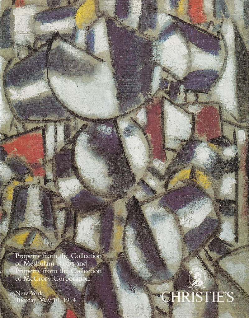 Каталог аукциона Christie's, Нью-Йорк, Шедевры из собрания Мешулама Риклиса и корпоративной коллекции McCrory Corporation от 10 мая 1994 года