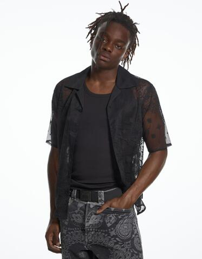 Женская кружевная рубашка с короткими рукавами ARIES X BERSHKA - BERSHKA