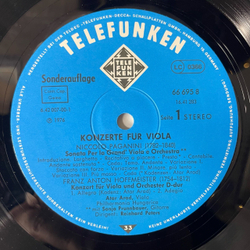 Винтажная виниловая пластинка LP Paganini Паганини, Stamitz, Hoffmeister, Atar Arad, Philharmonia Hungarica, Reinhard Peters, Konzerte Fur Viola (Германия 1976)