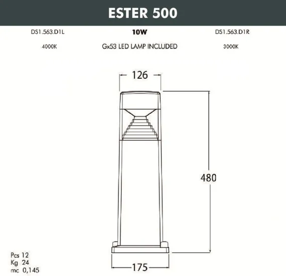 Наземный светильник ESTER DS1.563.000.LXD1L Fumagalli