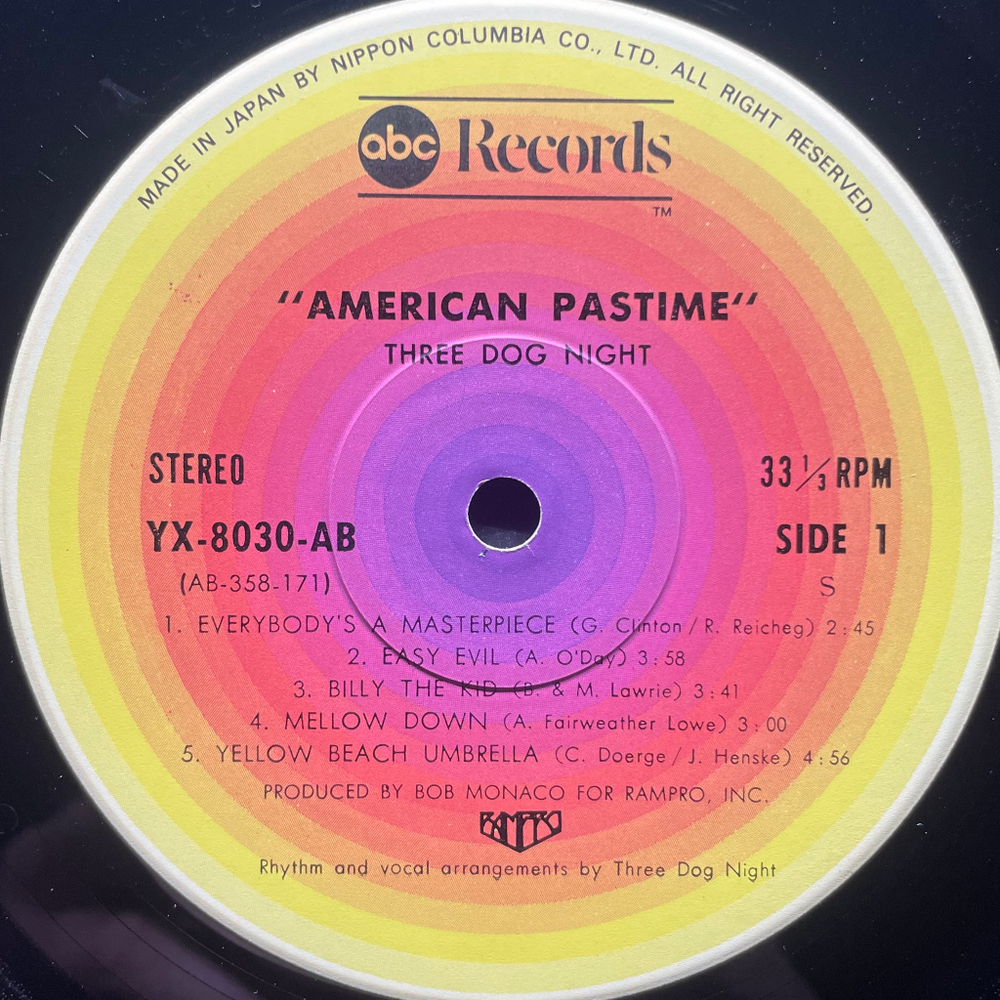 Three Dog Night ‎– American Pastime (Япония 1976г.)