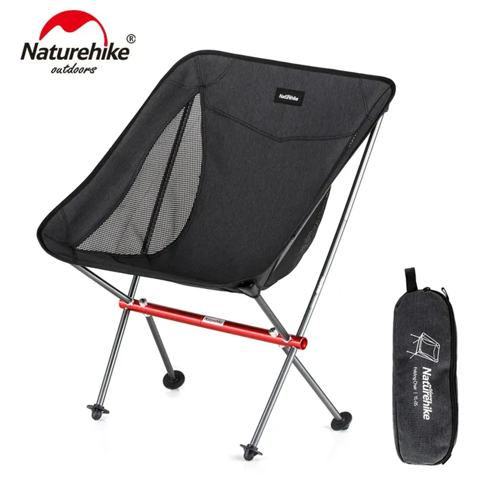 Кресло туристическое Naturehike YL05 складное, черное, до 150 кг