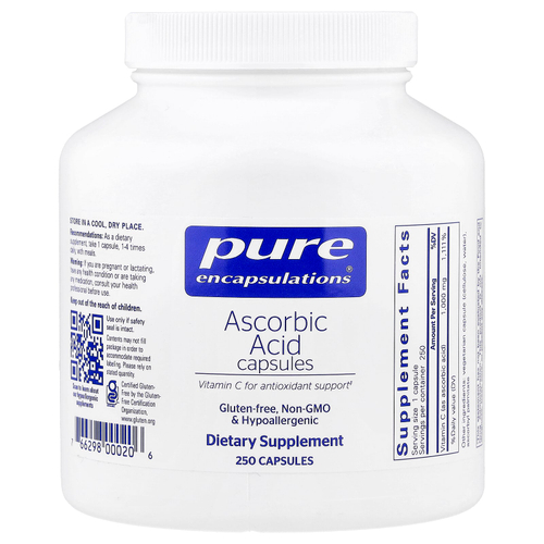 Pure Encapsulations, Ascorbic Acid, 250 Capsules (1,000 mg per Capsule)