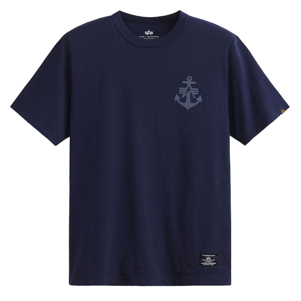 Футболка Alpha Industries Alpha Anchor Print Tee Replica Blue (Синий)