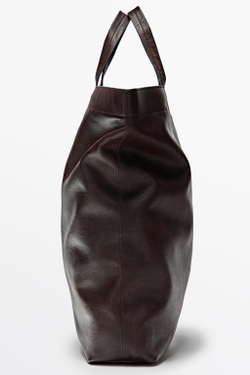 Massimo Dutti Сумка-шопер из кожи наппа, коричневый
