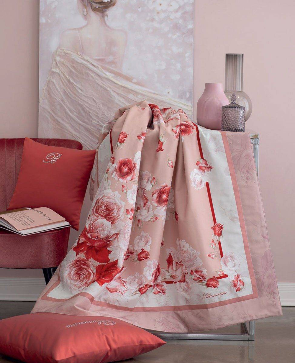 Плед 135х185 Blumarine Rose сатиновый розовый