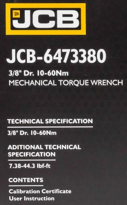 Ключ моментный 10-60Нм, 3/8'' JCB JCB-6473380