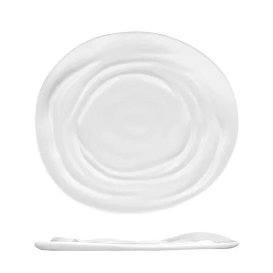 Тарелка 29*26 см h2,5/1,7 см овальная Relief Wave белая фарфор P.L. Proff Cuisine [4]