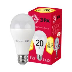 Лампа светодиодная ЭРА RED LINE LED A65-20W-827-E27 R 20Вт груша теплый белый свет Е27 | Лампы cветодиодные Груша (A)