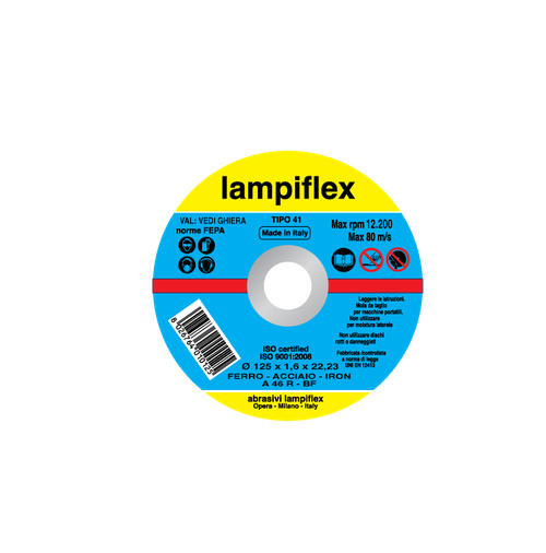 Отрезной диск по металлу 125х1,6х22,2 Lampiflex BF/A46S125x1,2