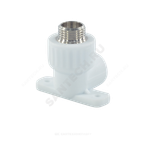 Угольник PP-R комбинированный белый Дн 25х3/4" НР с креплением VALFEX 10121125