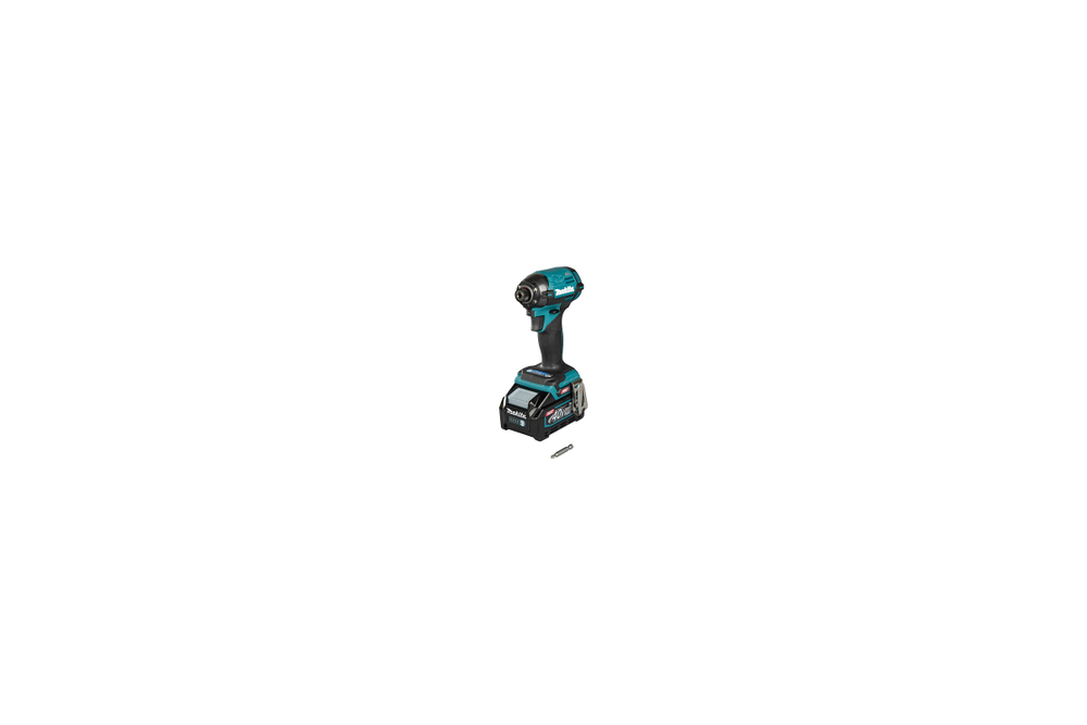 Шуруповерт ударный аккумуляторный Makita XGT BL 40В 1/4 220 Нм 4 рег. удара + 6 спец. Режимов, 2х2,5 Ач АКБ быстрое ЗУ Makpac 2 TD002GD201