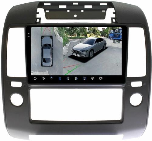 Магнитола для Nissan Navara D40 2004-2014 (кондиционер) - FarCar BX3066M-360 монитор 9.5" 2K QLED на Android 13, Быстрая, CarPlay, 4G SIM-слот, 4 камеры в комплекте