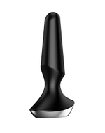 Черная анальная пробка с вибрацией Satisfyer Plug-ilicious 2 - 14 см. (Цвет: черный)