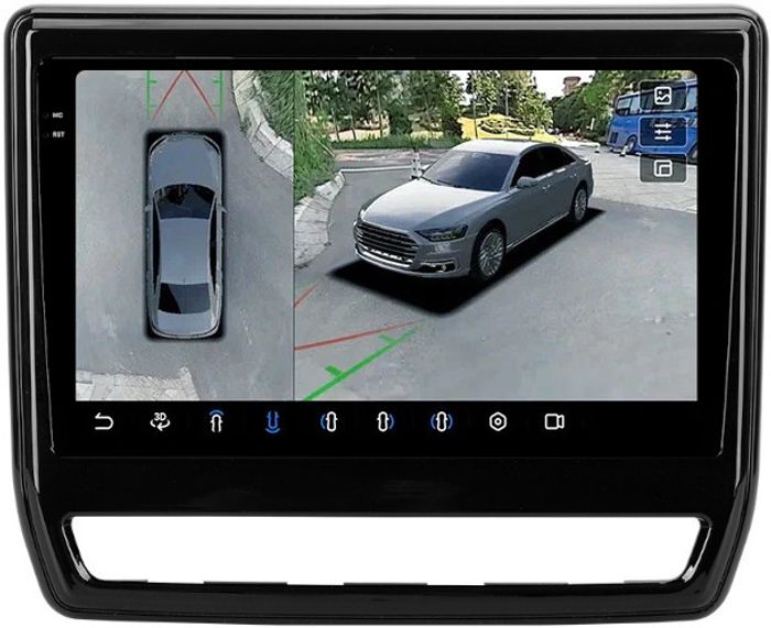 Магнитола для Mitsubishi ASX 2020+ (ШГУ 8", рамка тип 2) - FarCar BX9-360-7264R9 монитор 9.5" 2K QLED на Android 13, Быстрая, CarPlay, 4G SIM-слот, 4 камеры в комплекте