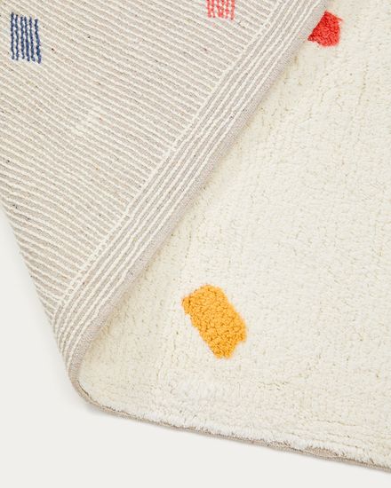 Ковер Epifania 100% белый хлопок с разноцветными точками 150 x 200 см