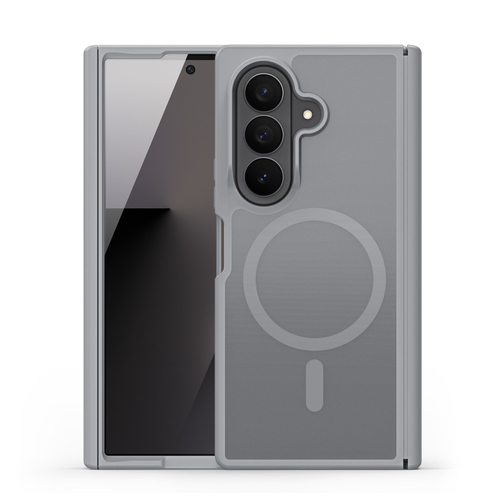 Матовый противоударный чехол серого цвета с MagSafe для Samsung Galaxy Z Fold 8 Ultra, серия Yind Series от Dux Ducis