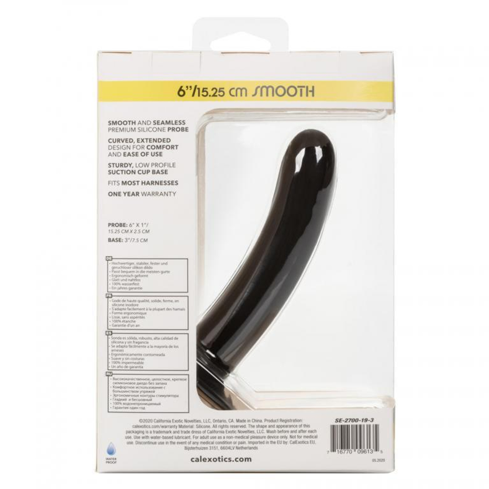 Черный анальный стимулятор Silicone Smooth Probe - 15,25 см. (Цвет: черный)
