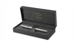Ручка роллер Parker Sonnet Stainless Steel CT 1931511, стержень: F, цвет чернил: black, в подарочной упаковке