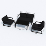 Лаунж зона Ideal Patio ЭСТИВО черная - каркас карбон