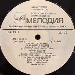 Виниловая пластинка Братья Гримм – Жили-были Ёжики (Мелодия) LP