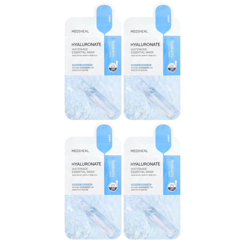 MEDIHEAL, Маска для красоты с гиалуронатом и водой, 4 шт., По 24 мл (0,81 жидк. Унции)