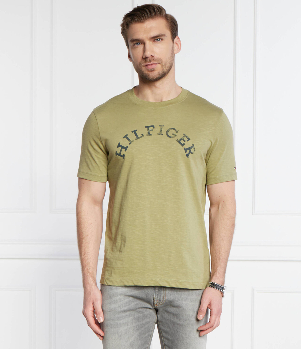 Футболка HILFIGER ARCHED Tommy Hilfiger - хаки(MW0MW34432)