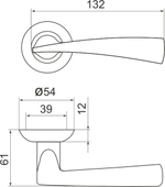 Ручка раздельная R.LD54.Columba (Columba LD80) AB/GP-7 бронза/золото